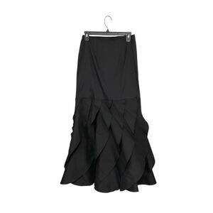 R&M Richards Mermaid Maxi Skirt Formal Fitted Ruffles Size Small Taffeta